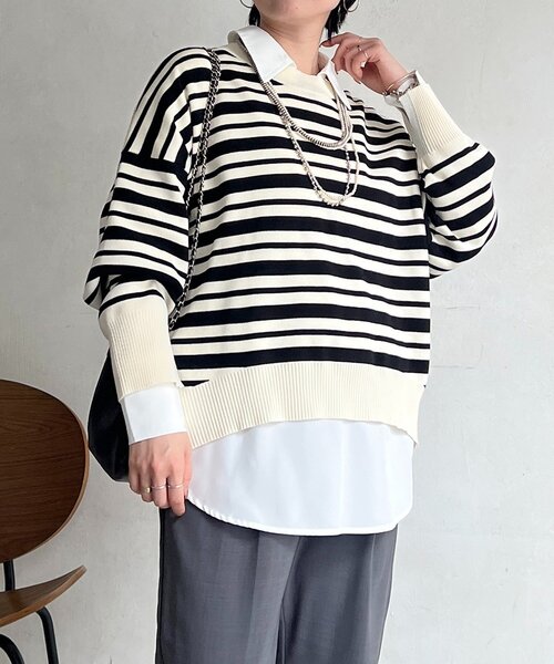 un dix cors（アンディコール）の「ニットセットレイヤープルオーバー（ニット/セーター・レディース・グレー/ホワイト/ブラック/イエロー・FREE）」の22枚目の写真