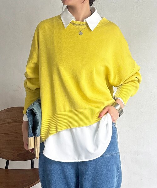 un dix cors（アンディコール）の「ニットセットレイヤープルオーバー（ニット/セーター・レディース・グレー/ホワイト/ブラック/イエロー・FREE）」の8枚目の写真