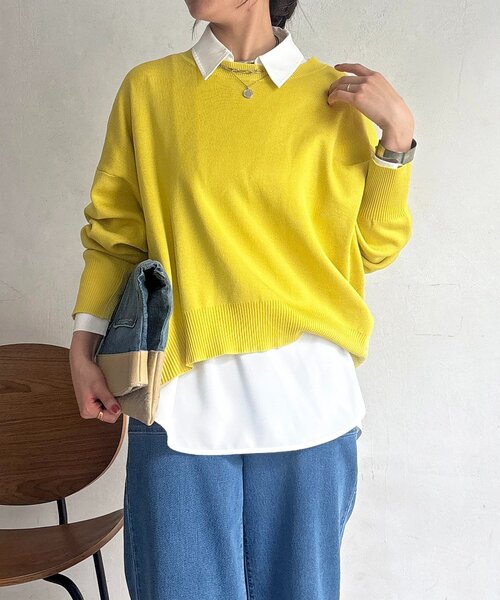 un dix cors（アンディコール）の「ニットセットレイヤープルオーバー（ニット/セーター・レディース・グレー/ホワイト/ブラック/イエロー・FREE）」の11枚目の写真