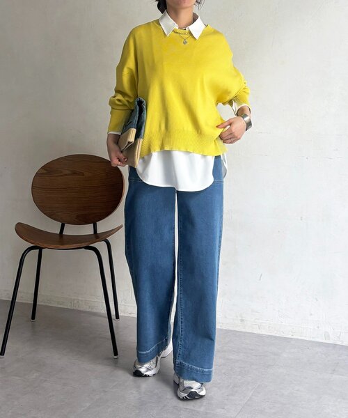 un dix cors（アンディコール）の「ニットセットレイヤープルオーバー（ニット/セーター・レディース・グレー/ホワイト/ブラック/イエロー・FREE）」の12枚目の写真