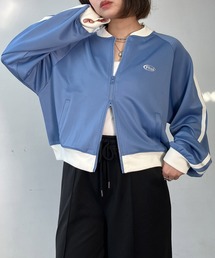 AS KNOW AS plus | 〇ワンポイントロゴ刺繍 サイドライン入り クロップド丈 Wジップトラックジャケット【UNISEX ITEM】(ジャージ)