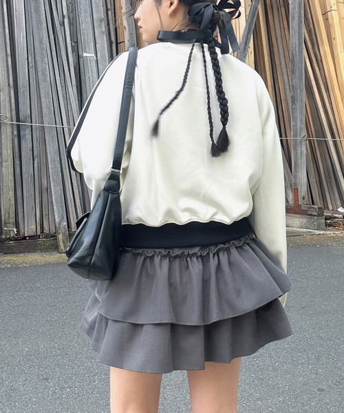 AS KNOW AS plus（アズノゥアズプラス）の「〇ワンポイントロゴ刺繍 サイドライン入り クロップド丈 Wジップトラックジャケット【UNISEX ITEM】（ジャージ・レディース・アイボリー系/ブラウン系/サックスブルー系・FREE）」の22枚目の写真