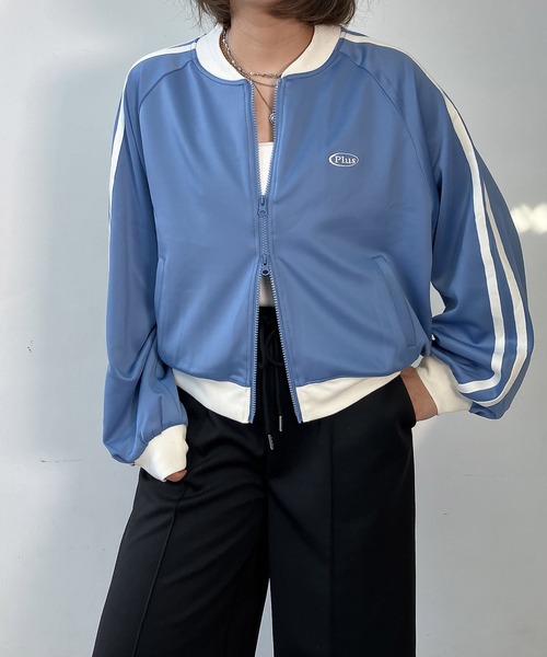 AS KNOW AS plus（アズノゥアズプラス）の「〇ワンポイントロゴ刺繍 サイドライン入り クロップド丈 Wジップトラックジャケット【UNISEX ITEM】（ジャージ・レディース・アイボリー系/ブラウン系/サックスブルー系・FREE）」の20枚目の写真