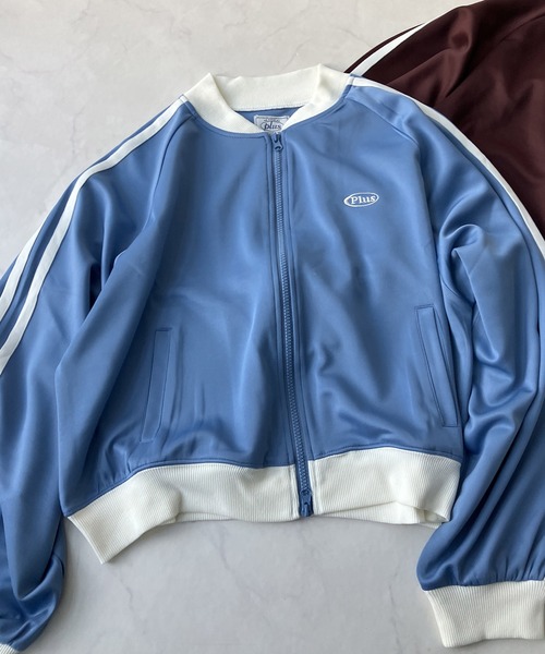 AS KNOW AS plus（アズノゥアズプラス）の「〇ワンポイントロゴ刺繍 サイドライン入り クロップド丈 Wジップトラックジャケット【UNISEX ITEM】（ジャージ・レディース・アイボリー系/ブラウン系/サックスブルー系・FREE）」の11枚目の写真