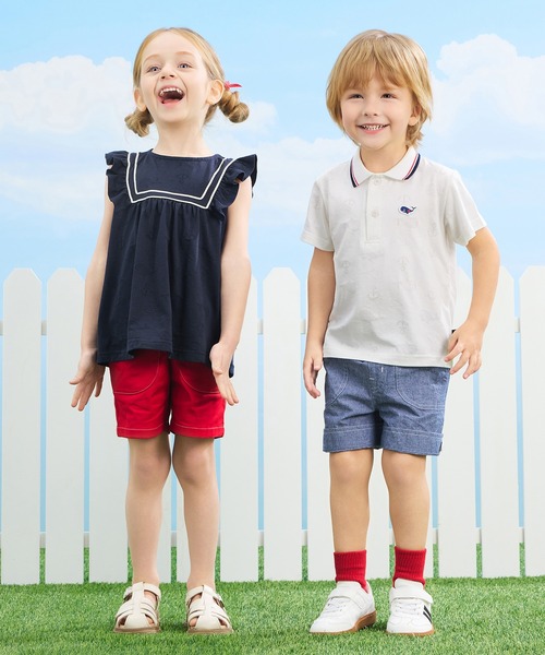 combimini(コンビミニ)の「半袖ポロシャツ(くじらJQ)(ポロシャツ・キッズ・オフホワイト/ネイビー・80/90/100/110/120)」の16枚目の写真