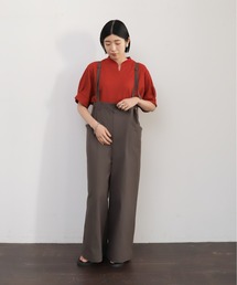 NOMBRE IMPAIR | 【予約】コットンリネンツイル サスペンダーパンツ(サロペット/オーバーオール)