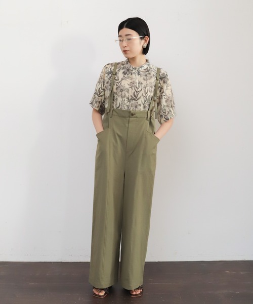 NOMBRE IMPAIR（ノンブルアンペール）の「【予約】コットンリネンツイル　サスペンダーパンツ（サロペット/オーバーオール・レディース・チャコールグレー/カーキ・FREE）」の21枚目の写真