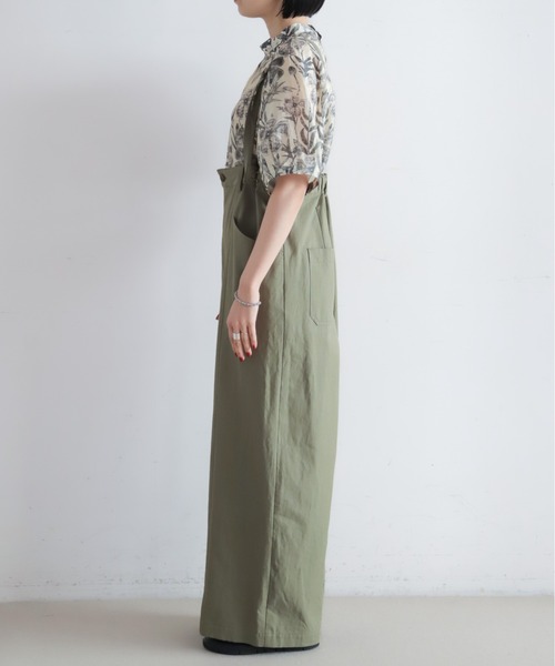 NOMBRE IMPAIR（ノンブルアンペール）の「【予約】コットンリネンツイル　サスペンダーパンツ（サロペット/オーバーオール・レディース・チャコールグレー/カーキ・FREE）」の11枚目の写真