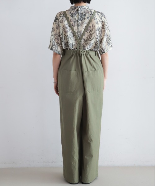 NOMBRE IMPAIR（ノンブルアンペール）の「【予約】コットンリネンツイル　サスペンダーパンツ（サロペット/オーバーオール・レディース・チャコールグレー/カーキ・FREE）」の12枚目の写真
