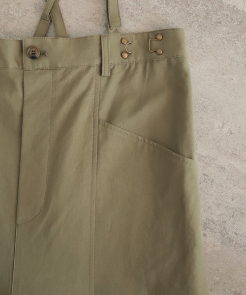 NOMBRE IMPAIR（ノンブルアンペール）の「【予約】コットンリネンツイル　サスペンダーパンツ（サロペット/オーバーオール・レディース・チャコールグレー/カーキ・FREE）」の13枚目の写真