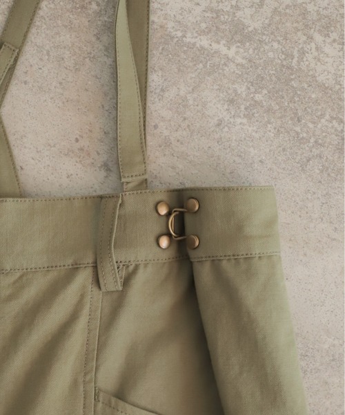 NOMBRE IMPAIR（ノンブルアンペール）の「【予約】コットンリネンツイル　サスペンダーパンツ（サロペット/オーバーオール・レディース・チャコールグレー/カーキ・FREE）」の17枚目の写真
