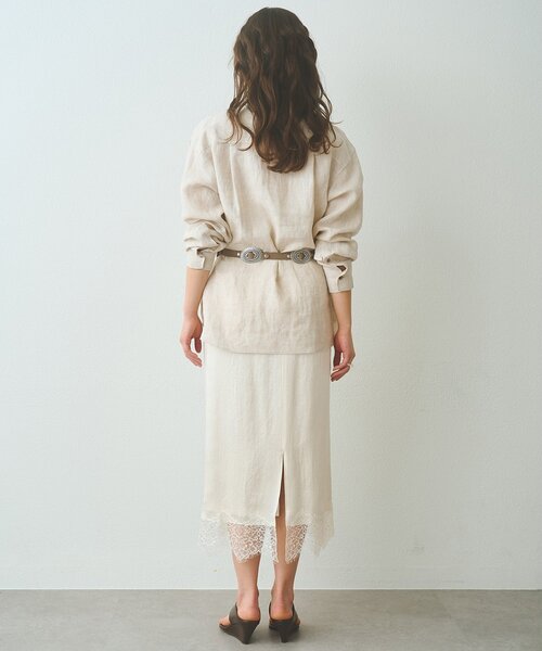 Whim Gazette（ウィムガゼット）の「サテンレーススカート（スカート・レディース・ブラック/アイボリー・FREE）」の8枚目の写真