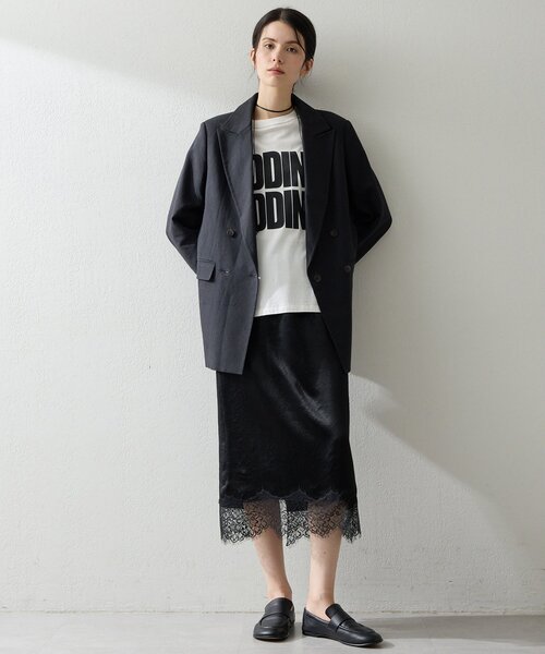 Whim Gazette（ウィムガゼット）の「サテンレーススカート（スカート・レディース・ブラック/アイボリー・FREE）」の20枚目の写真