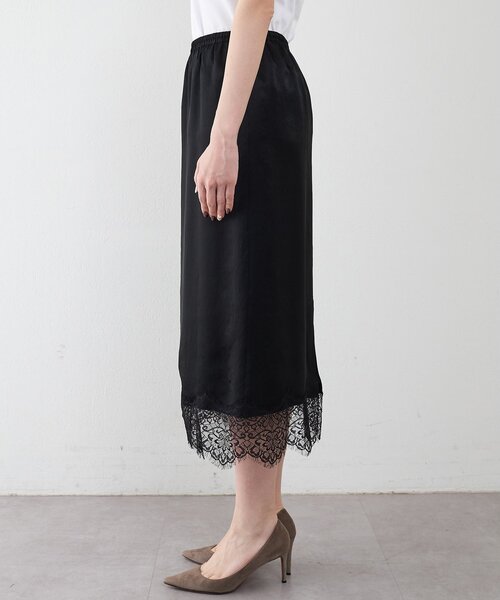 Whim Gazette（ウィムガゼット）の「サテンレーススカート（スカート・レディース・ブラック/アイボリー・FREE）」の22枚目の写真