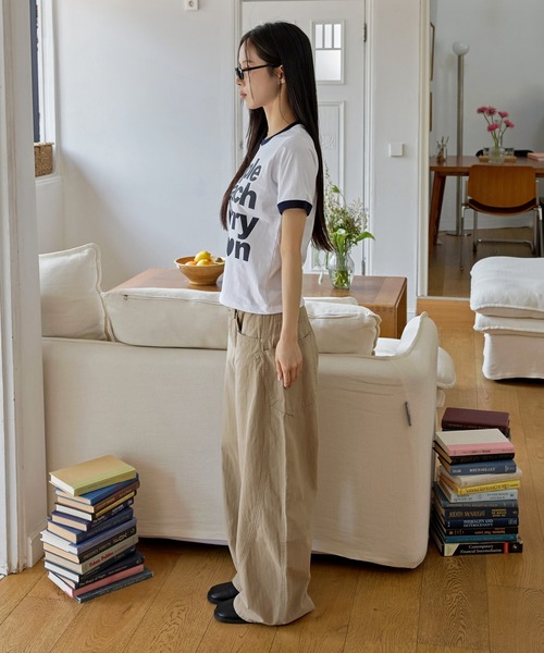 UNE MANSION(ユヌマンション)の「カジュアルフルーツレタリングリンガー半袖Tシャツ(Tシャツ/カットソー・レディース・ブラック/イエロー/ホワイト・FREE)」の19枚目の写真