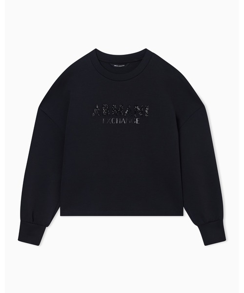 ARMANI EXCHANGE（アルマーニエクスチェンジ）の「【A|X アルマーニ エクスチェンジ】グリッターロゴ クルーネックスウェットプルオーバー（EC限定カラー含）（スウェット・レディース・ホワイト/ブラック/サンドベージュ・X-SMALL/X-LARGE/SMALL/MEDIUM/LARGE）」の15枚目の写真