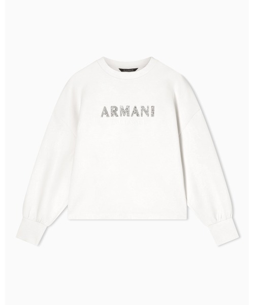 ARMANI EXCHANGE（アルマーニエクスチェンジ）の「【A|X アルマーニ エクスチェンジ】グリッターロゴ クルーネックスウェットプルオーバー（EC限定カラー含）（スウェット・レディース・ホワイト/ブラック/サンドベージュ・X-SMALL/X-LARGE/SMALL/MEDIUM/LARGE）」の7枚目の写真