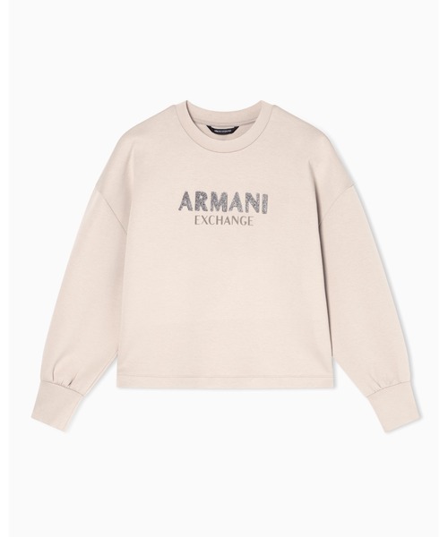 ARMANI EXCHANGE（アルマーニエクスチェンジ）の「【A|X アルマーニ エクスチェンジ】グリッターロゴ クルーネックスウェットプルオーバー（EC限定カラー含）（スウェット・レディース・ホワイト/ブラック/サンドベージュ・X-SMALL/X-LARGE/SMALL/MEDIUM/LARGE）」の11枚目の写真