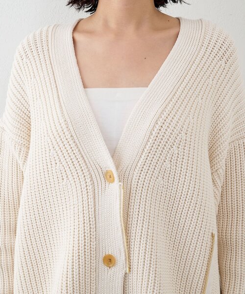 Whim Gazette(ウィムガゼット)の「【GEMINI】片畔カーディガン(カーディガン/ボレロ・レディース・ホワイト系その他/キャメル・FREE)」の8枚目の写真