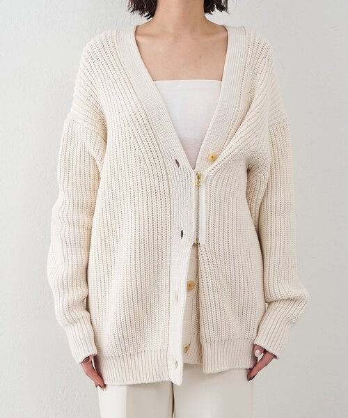 Whim Gazette(ウィムガゼット)の「【GEMINI】片畔カーディガン(カーディガン/ボレロ・レディース・ホワイト系その他/キャメル・FREE)」の5枚目の写真