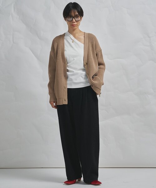 Whim Gazette(ウィムガゼット)の「【GEMINI】片畔カーディガン(カーディガン/ボレロ・レディース・ホワイト系その他/キャメル・FREE)」の13枚目の写真