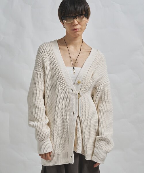 Whim Gazette(ウィムガゼット)の「【GEMINI】片畔カーディガン(カーディガン/ボレロ・レディース・ホワイト系その他/キャメル・FREE)」の1枚目の写真