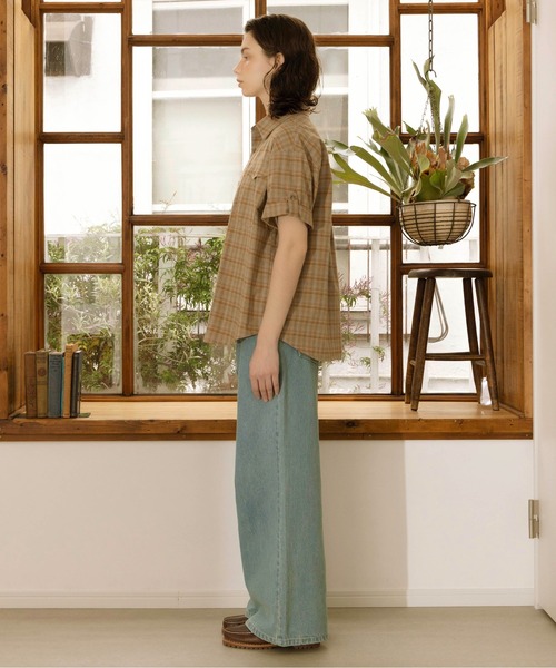 Zooodle(ズードル)の「Tab sleeve check shirt - タブスリーブ半袖チェックシャツ -(シャツ/ブラウス・メンズ・レッド/ブルー・MEDIUM/LARGE)」の7枚目の写真