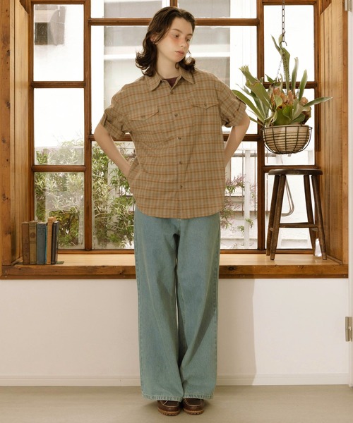 Zooodle(ズードル)の「Tab sleeve check shirt - タブスリーブ半袖チェックシャツ -(シャツ/ブラウス・メンズ・レッド/ブルー・MEDIUM/LARGE)」の12枚目の写真