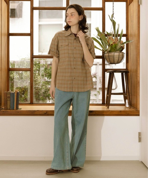 Zooodle(ズードル)の「Tab sleeve check shirt - タブスリーブ半袖チェックシャツ -(シャツ/ブラウス・メンズ・レッド/ブルー・MEDIUM/LARGE)」の13枚目の写真