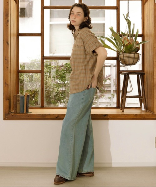 Zooodle(ズードル)の「Tab sleeve check shirt - タブスリーブ半袖チェックシャツ -(シャツ/ブラウス・メンズ・レッド/ブルー・MEDIUM/LARGE)」の15枚目の写真