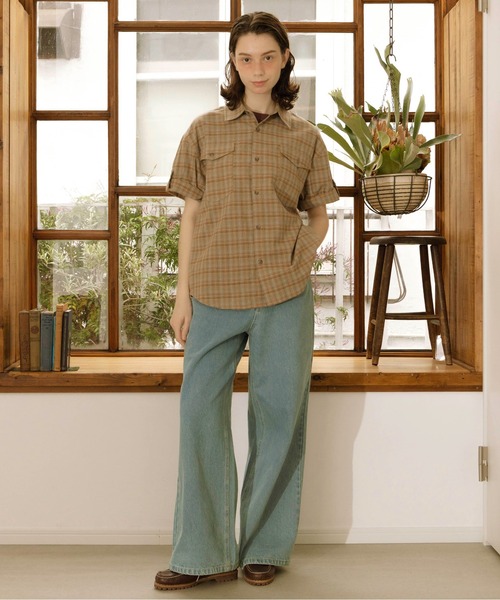 Zooodle(ズードル)の「Tab sleeve check shirt - タブスリーブ半袖チェックシャツ -(シャツ/ブラウス・メンズ・レッド/ブルー・MEDIUM/LARGE)」の10枚目の写真