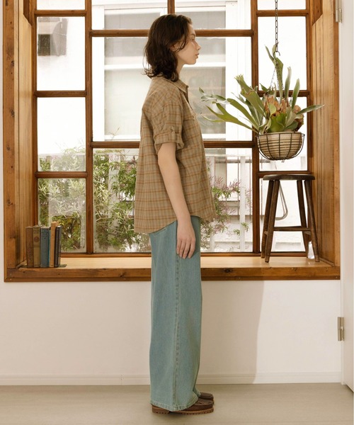 Zooodle(ズードル)の「Tab sleeve check shirt - タブスリーブ半袖チェックシャツ -(シャツ/ブラウス・メンズ・レッド/ブルー・MEDIUM/LARGE)」の9枚目の写真