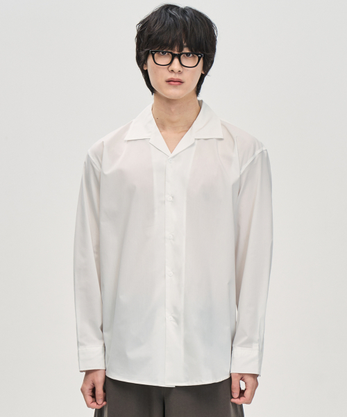 PRAIRIE(KR)(プレーリー)の「シルキーオーバーサイズオープンカラーシャツ(ホワイト)(シャツ/ブラウス・メンズ・その他・LARGE/MEDIUM)」の5枚目の写真