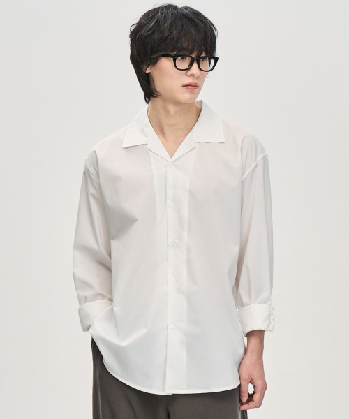PRAIRIE(KR)(プレーリー)の「シルキーオーバーサイズオープンカラーシャツ(ホワイト)(シャツ/ブラウス・メンズ・その他・LARGE/MEDIUM)」の4枚目の写真