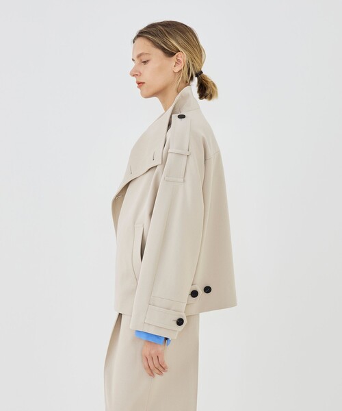 GALERIE VIE（ギャルリー ヴィー）の「コットンウールギャバジン ハイネックショートコート（その他アウター・レディース・ライトベージュ・FREE）」の5枚目の写真