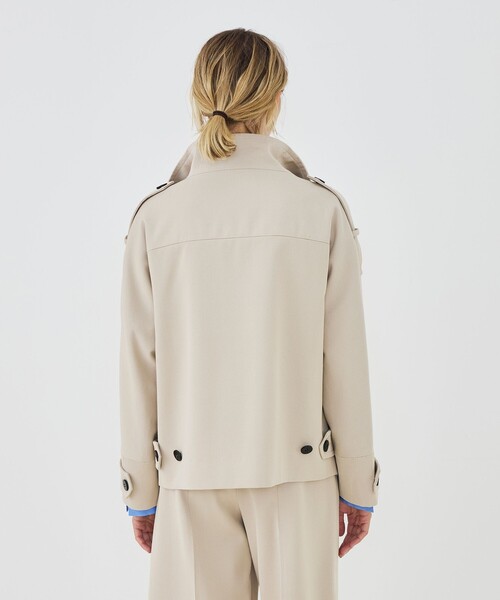 GALERIE VIE（ギャルリー ヴィー）の「コットンウールギャバジン ハイネックショートコート（その他アウター・レディース・ライトベージュ・FREE）」の4枚目の写真