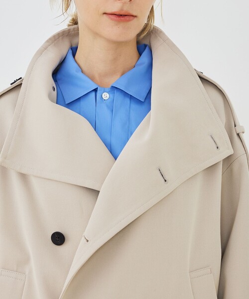 GALERIE VIE（ギャルリー ヴィー）の「コットンウールギャバジン ハイネックショートコート（その他アウター・レディース・ライトベージュ・FREE）」の2枚目の写真