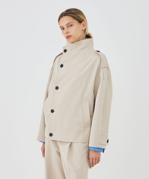 GALERIE VIE（ギャルリー ヴィー）の「コットンウールギャバジン ハイネックショートコート（その他アウター・レディース・ライトベージュ・FREE）」の10枚目の写真