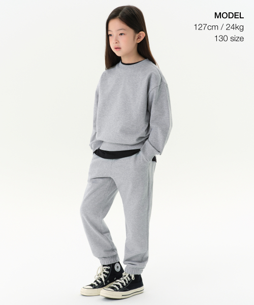 MUSINSA STANDARD KIDS（ムシンサスタンダードキッズ）の「オーバーサイズスウェットシャツ [ミディアムグレー]（スウェット・レディース・その他・120/130/150/140/110/100/160）」の9枚目の写真