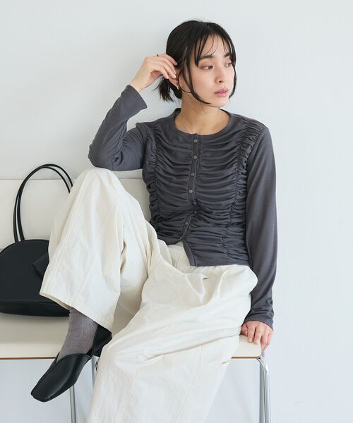 CRAFT STANDARD BOUTIQUE（クラフトスタンダードブティック）の「アシンメトリーカットフラットシューズ（パンプス・レディース・ブラウン/ブラック・L/M）」の9枚目の写真