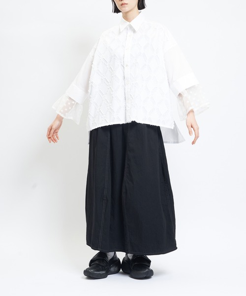 gomme(ゴム)の「ダイヤレイヤーブラウス(シャツ/ブラウス・レディース・ホワイト・MEDIUM)」の19枚目の写真