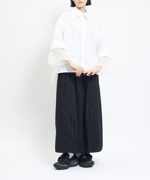 gomme(ゴム)の「ダイヤレイヤーブラウス(シャツ/ブラウス・レディース・ホワイト・MEDIUM)」の5枚目の写真