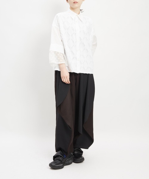 gomme(ゴム)の「ダイヤレイヤーブラウス(シャツ/ブラウス・レディース・ホワイト・MEDIUM)」の20枚目の写真