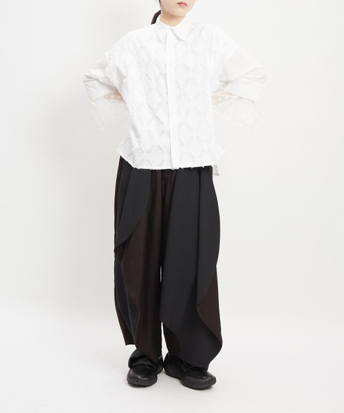 gomme(ゴム)の「ダイヤレイヤーブラウス(シャツ/ブラウス・レディース・ホワイト・MEDIUM)」の21枚目の写真