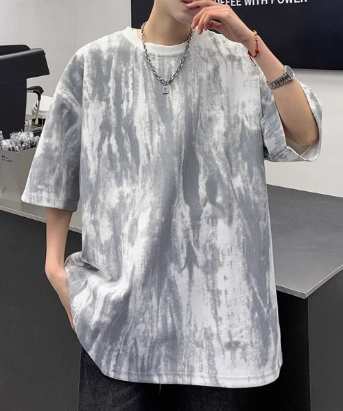link lot(リンクロット)の「マーブルルーズフィット ニュアンスTシャツ(Tシャツ/カットソー・メンズ・ブラック/ホワイト・L/M)」の1枚目の写真