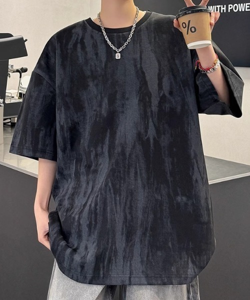 link lot(リンクロット)の「マーブルルーズフィット ニュアンスTシャツ(Tシャツ/カットソー・メンズ・ブラック/ホワイト・L/M)」の4枚目の写真