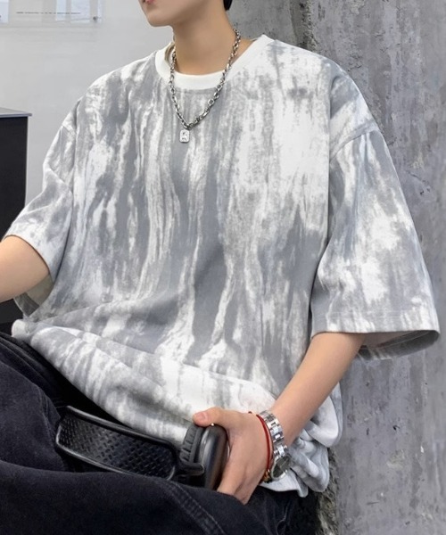 link lot(リンクロット)の「マーブルルーズフィット ニュアンスTシャツ(Tシャツ/カットソー・メンズ・ブラック/ホワイト・L/M)」の7枚目の写真