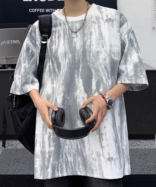 link lot(リンクロット)の「マーブルルーズフィット ニュアンスTシャツ(Tシャツ/カットソー・メンズ・ブラック/ホワイト・L/M)」の6枚目の写真