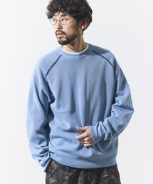 FREAK’S STORE/フリークスストア クールタッチ Wフェイス 配色 クルーネックニット/両面接触冷感