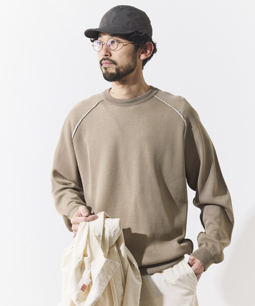 FREAK'S STORE(フリークスストア)の「FREAK’S STORE/フリークスストア クールタッチ Wフェイス 配色 クルーネックニット/両面接触冷感(ニット/セーター・メンズ・ベージュ/ブラック/サックスブルー・LARGE/MEDIUM)」の16枚目の写真